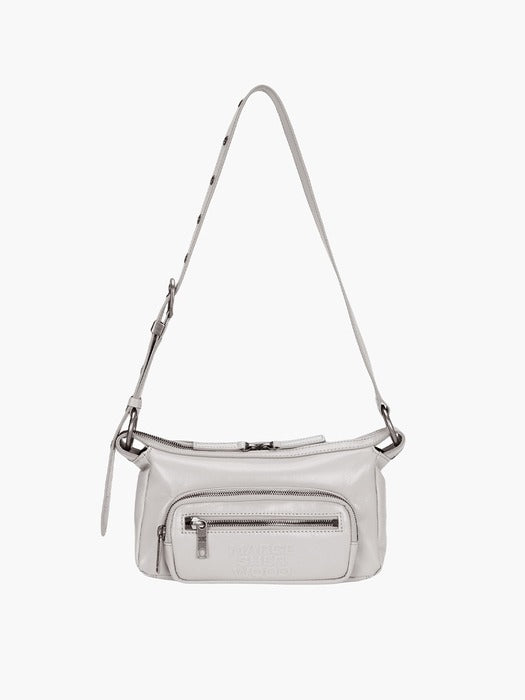 Margesherwood Outpocket Hobo Mini light grey glossy plain