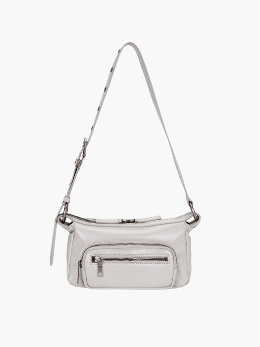 OUTPOCKET HOBO MINI_light grey glossy plain