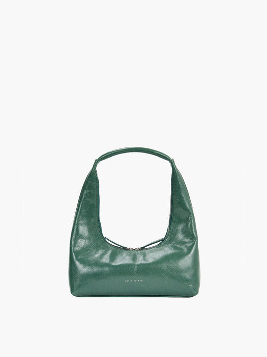 HOBO SHOULDER_hunter green crinkle