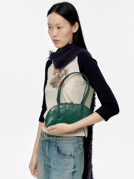 BESSETTE SHOULDER_hunter green crinkle