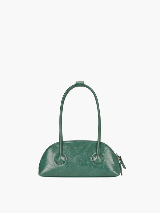 BESSETTE SHOULDER_hunter green crinkle