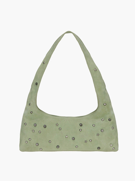 HALTER HOBO_melon studded suede
