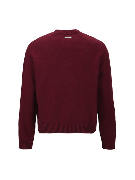 [andersson bell] UNISEX CASHMERE ROSE CREW-NECK SWEATER atb1372u(LILAC)