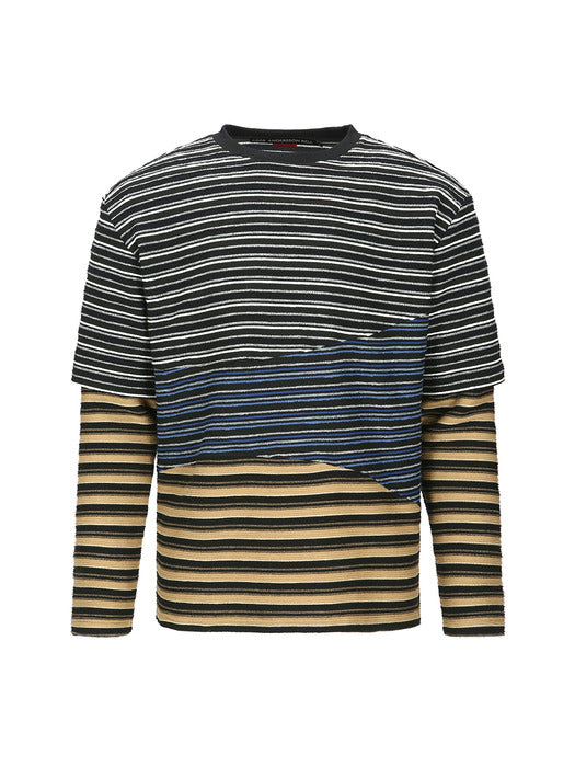 [andersson bell] STRIPE LAYERED SWEATSHIRTS atb1342m(MULTI)