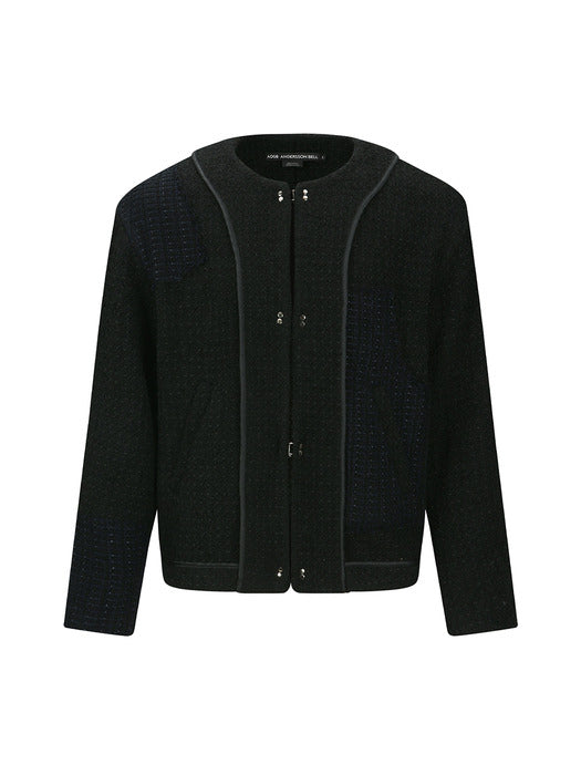 [andersson bell] UNISEX INSIDE OUT TWEED CARDIGAN awa732u(BLACK)