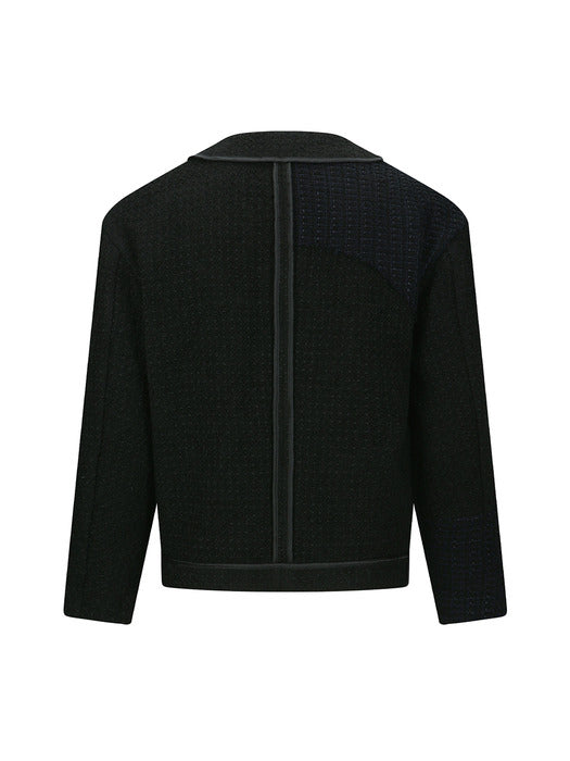 [andersson bell] UNISEX INSIDE OUT TWEED CARDIGAN awa732u(BLACK)