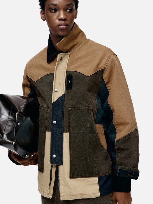 [andersson bell] PATCHWORK WASHED JACKET awa716m(MULTI)