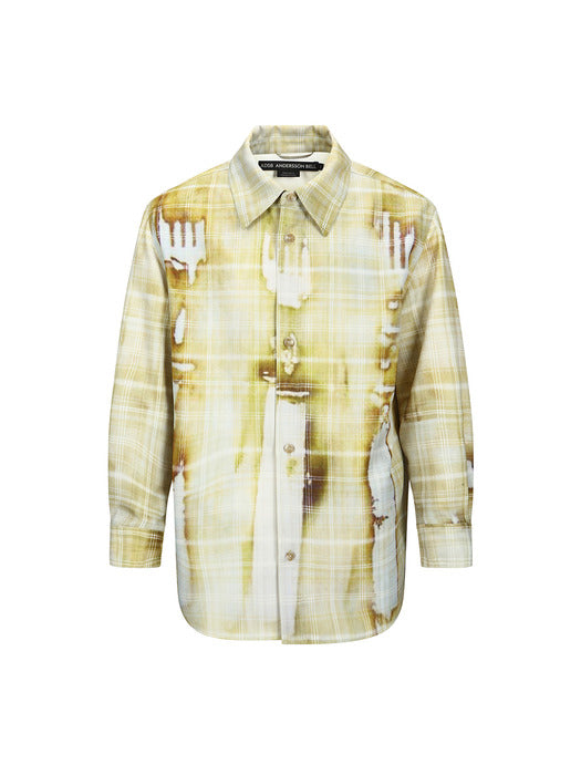 [andersson bell] TROMPE LOEIL PRINTED CHECK SHIRTS atb1340m(YELLOW)