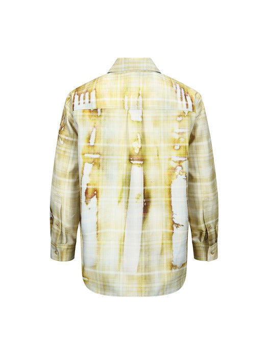 [andersson bell] TROMPE LOEIL PRINTED CHECK SHIRTS atb1340m(YELLOW)