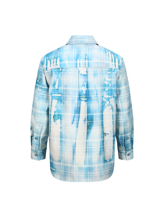 [andersson bell] TROMPE LOEIL PRINTED CHECK SHIRTS atb1340m(BLUE)