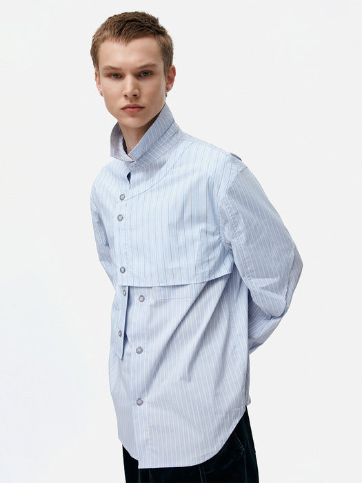 [andersson bell] STRIPE LAYERED SHIRTS atb1338m(BLUE)