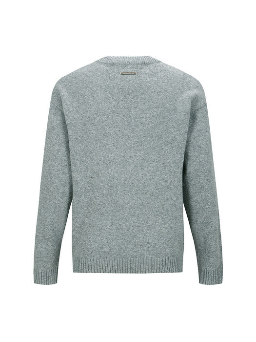 [andersson bell] UNISEX CASHMERE ROSE CREW-NECK SWEATER atb1372u(GREY)