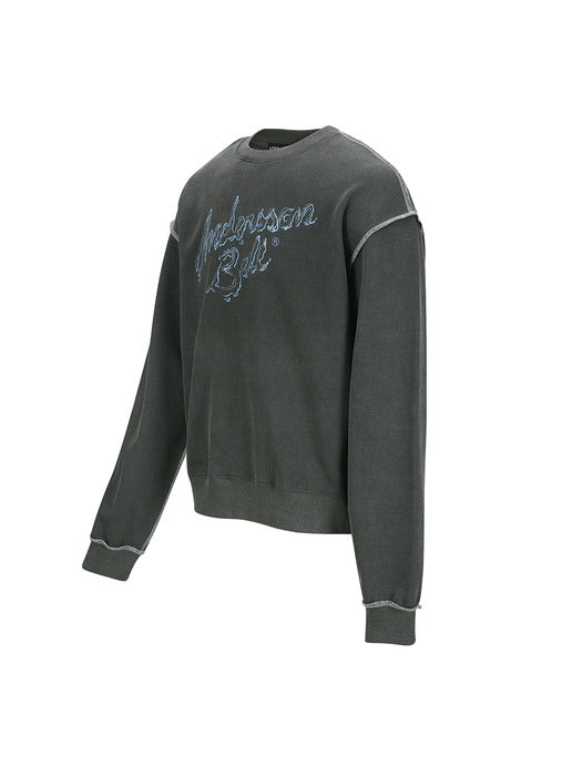 [andersson bell] UNISEX LIQUID LOGO SWEATSHIRT atb1378u(CHARCOAL)