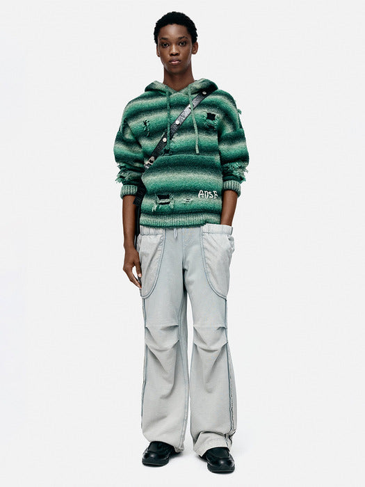 [andersson bell] UNISEX LAYERED WIDE-LEG SWEATPANTS apa852u(GREY)