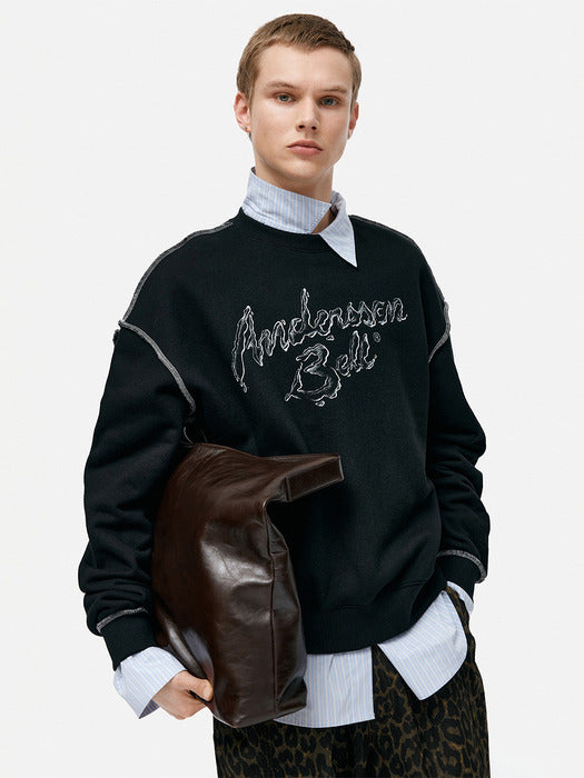 [andersson bell] UNISEX LIQUID LOGO SWEATSHIRT atb1378u(BLACK)