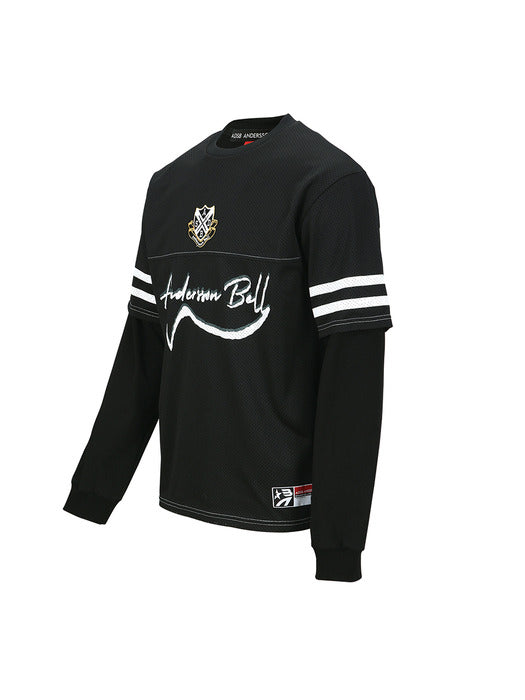 [andersson bell] FOOTBALL LAYERED LONG SLEEVE T-SHIRT atb1380m(BLACK)