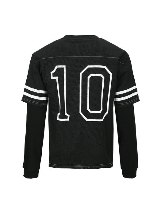 [andersson bell] FOOTBALL LAYERED LONG SLEEVE T-SHIRT atb1380m(BLACK)