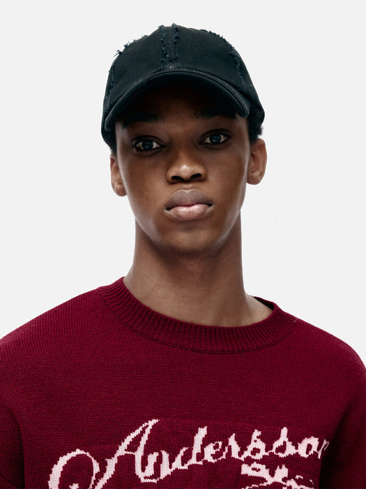 [andersson bell] UNISEX LAYERED CAP aaa498u(BLACK/GREY)