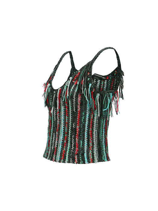 [andersson bell] PEYTONA FRINGED HAND KNITTED TOP atb1360w(MULTI)