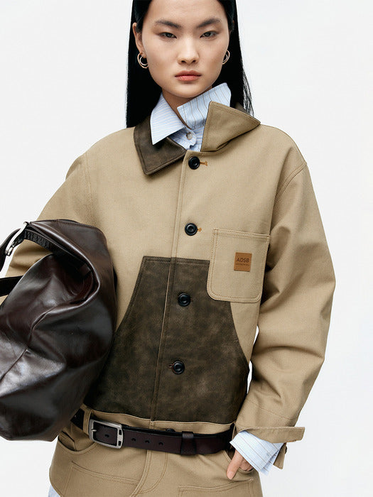 [andersson bell] CARPENTER SHORTS INSERTED COAT awa720w(BEIGE)