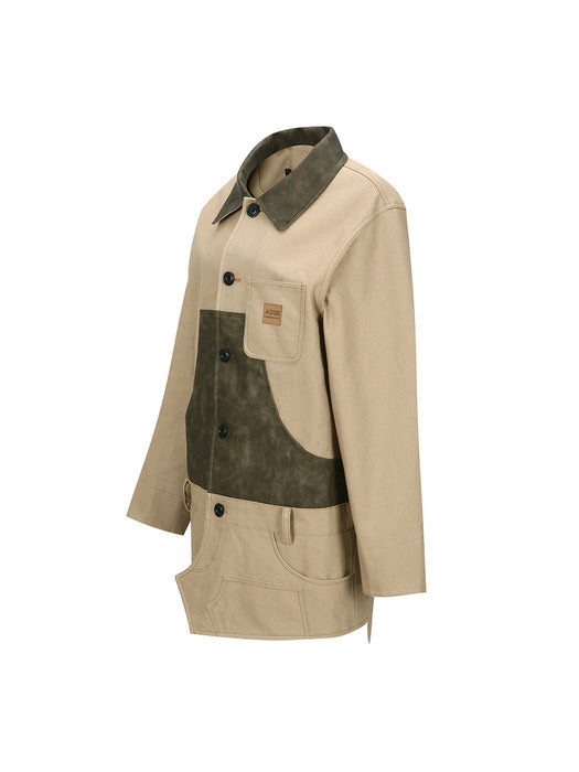 [andersson bell] CARPENTER SHORTS INSERTED COAT awa720w(BEIGE)