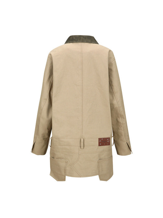 [andersson bell] CARPENTER SHORTS INSERTED COAT awa720w(BEIGE)