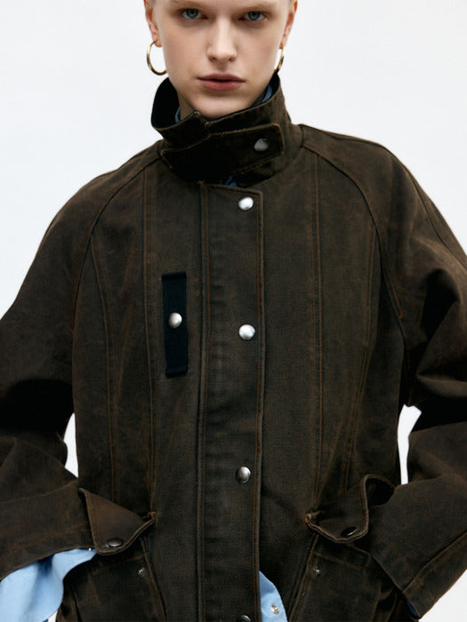 [andersson bell] KERRI TRAPEZ WORK JACKET awa724w(BROWN)