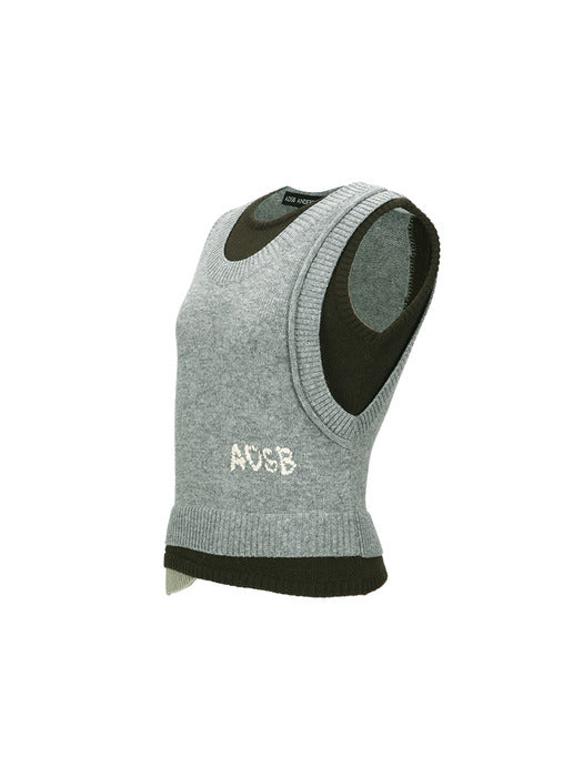 [andersson bell] TRES LAYERED SLEEVELESS TOP atb1394w(GREY)