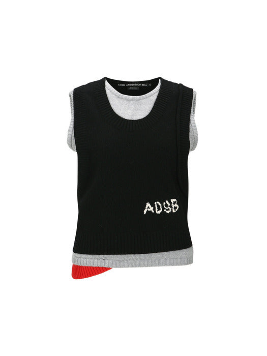 [andersson bell] TRES LAYERED SLEEVELESS TOP atb1394w(BLACK)