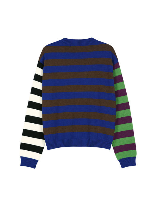 [andersson bell] GIRLS HEART MESSAGE CREW-NECK SWEATER atb1464w(BLUE/GREEN)