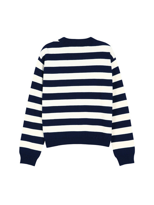 [andersson bell] GIRLS HEART MESSAGE CREW-NECK SWEATER atb1464w(NAVY/IVORY)