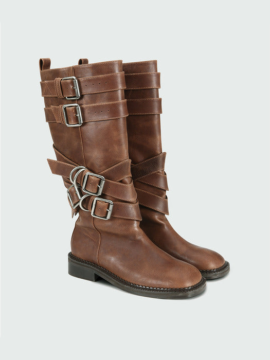 [andersson bell] LAYERED STRAP BOOTS aaa484w(BROWN)