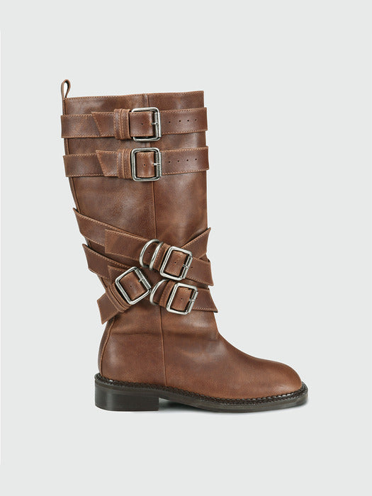 [andersson bell] LAYERED STRAP BOOTS aaa484w(BROWN)