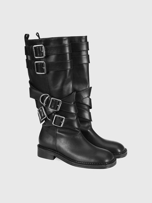 [andersson bell] LAYERED STRAP BOOTS aaa483w(BLACK)