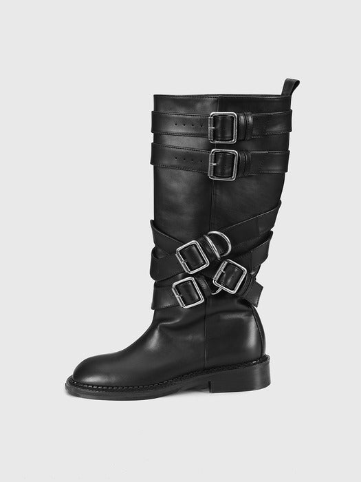 [andersson bell] LAYERED STRAP BOOTS aaa483w(BLACK)