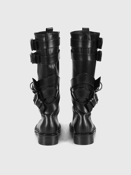 [andersson bell] LAYERED STRAP BOOTS aaa483w(BLACK)