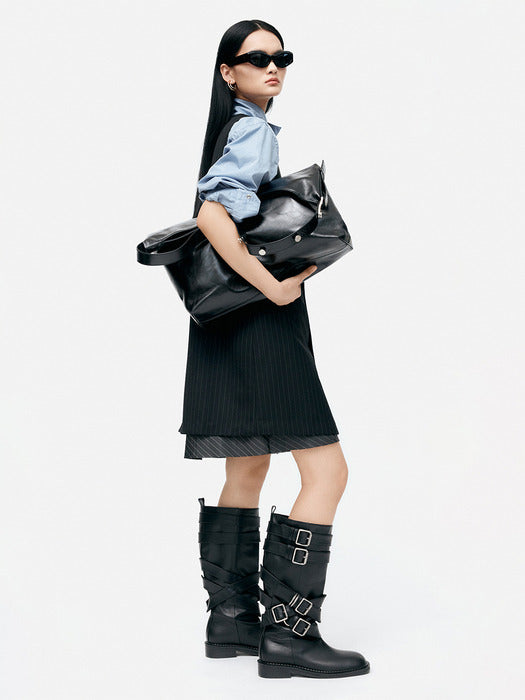 [andersson bell] LAYERED STRAP BOOTS aaa483w(BLACK)