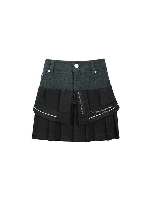 [andersson bell] INSIDE OUT PLEATS SKIRT apa844w(BLACK)