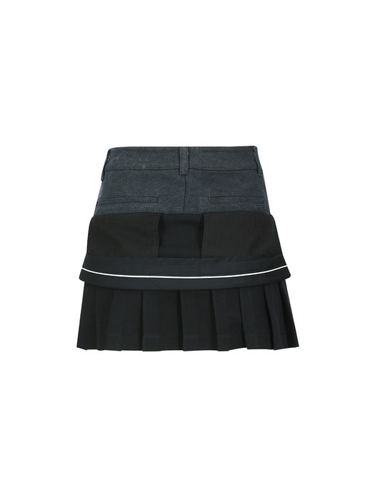 [andersson bell] INSIDE OUT PLEATS SKIRT apa844w(BLACK)