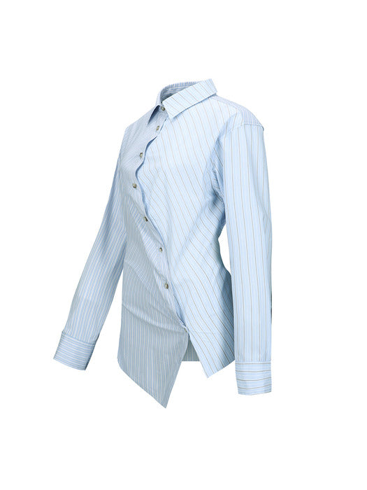 [andersson bell] TWIST STRIPE SHIRTS atb1362w(BLUE)