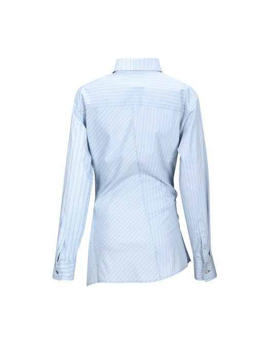 [andersson bell] TWIST STRIPE SHIRTS atb1362w(BLUE)