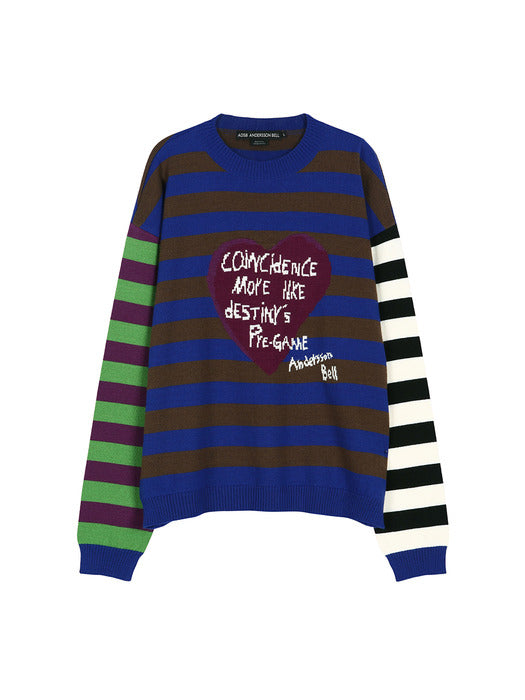 [andersson bell] BOYS HEART MESSAGE CREW-NECK SWEATER atb1453m(BLUE/GREEN)