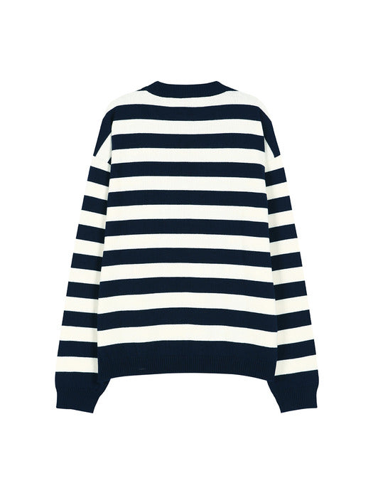 [andersson bell] BOYS HEART MESSAGE CREW-NECK SWEATER atb1453m(NAVY/IVORY)