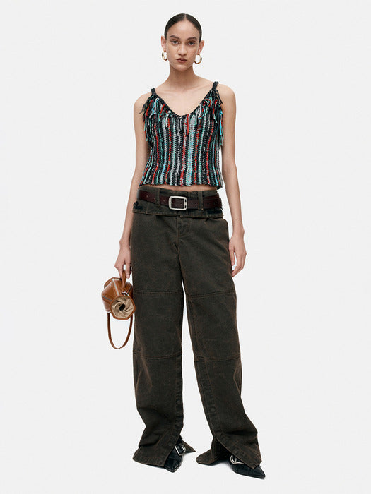 [andersson bell] FOLDED WORK PANTS apa851w(BROWN)