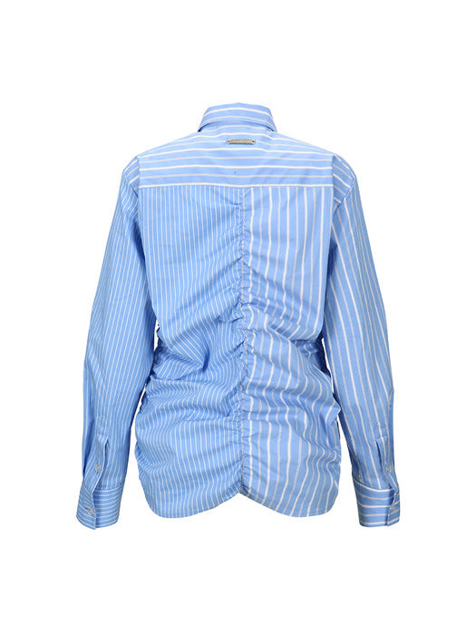 [andersson bell] STRIPE SHIRRING SHIRT atb1398w(BLUE)