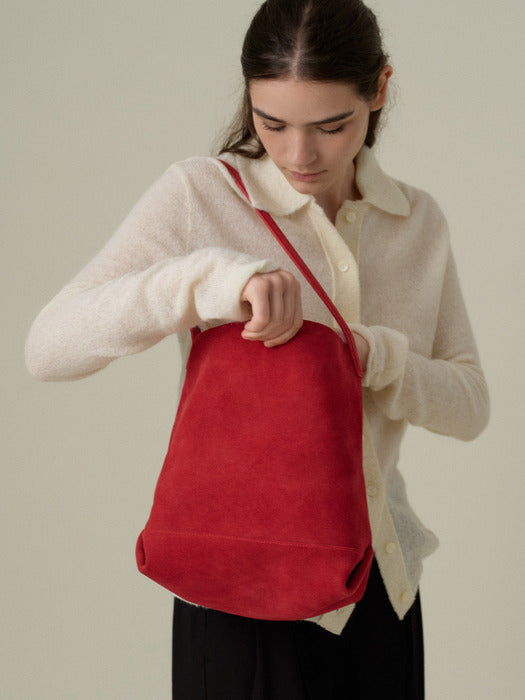 Mango Maniplease Alita Suede Bag Red