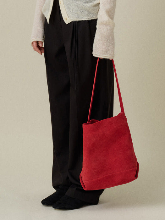 Mango Maniplease Alita Suede Bag Red