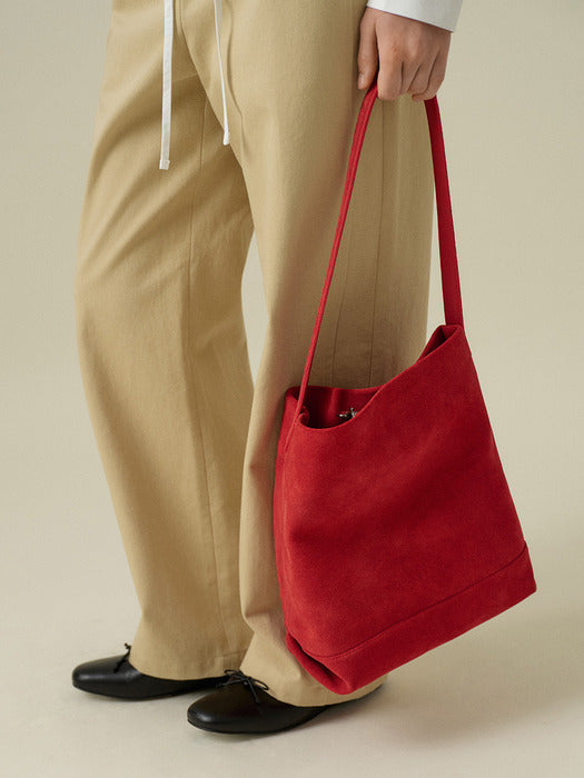 Mango Maniplease Alita Suede Bag Red
