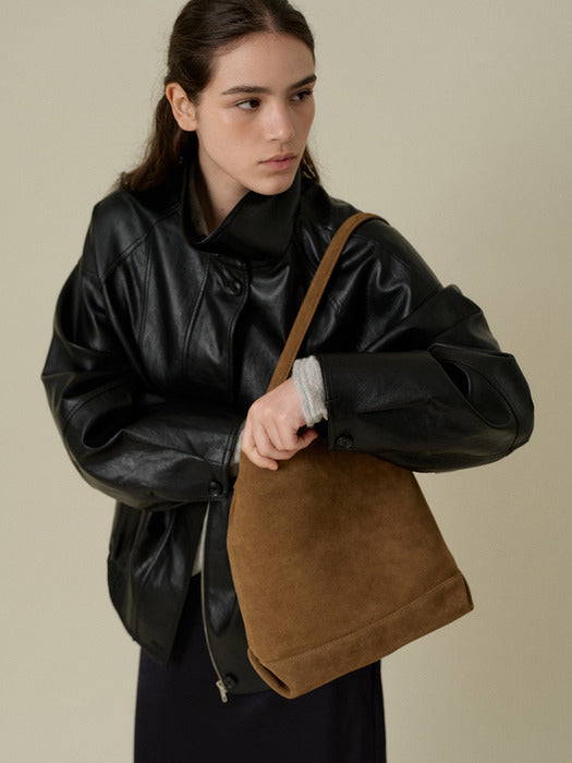 Mango Maniplease Alita Suede Bag Brown