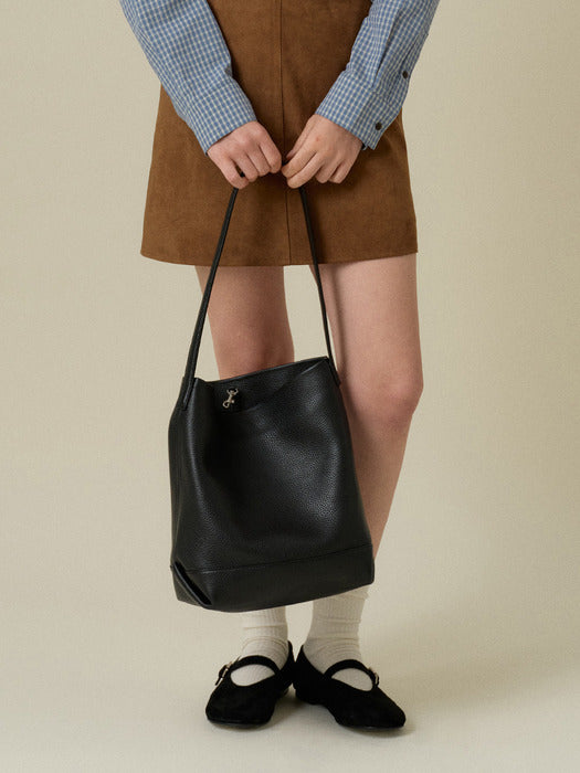 Mango Maniplease Alita Leather Bag Black